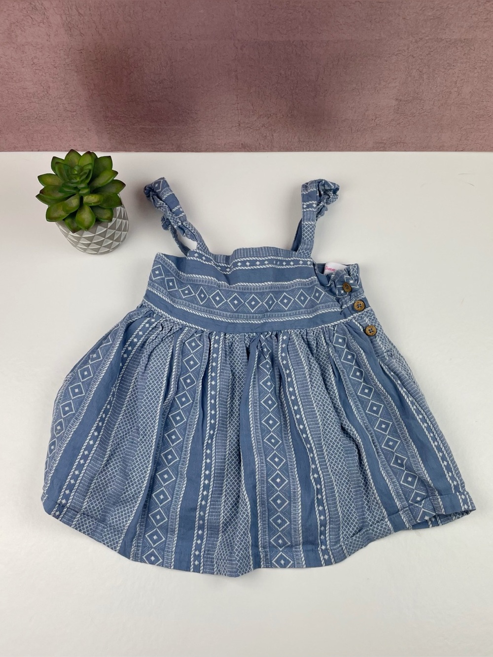 Tommy Bahama Blue White Stripe Geometric Dress Girl Size 4T